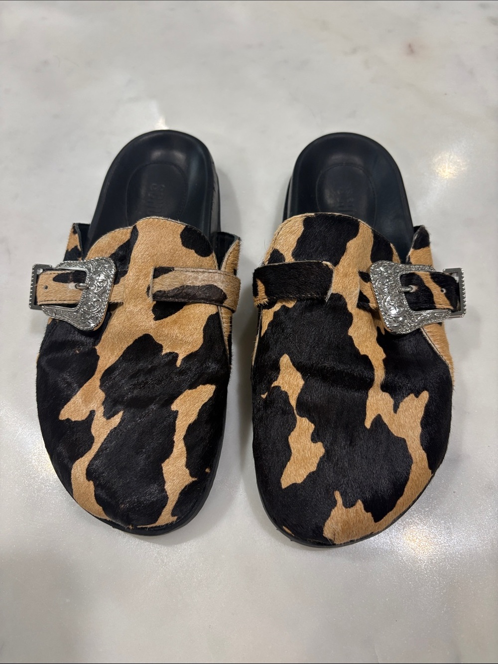 NEW SCHUTZ GRACE CALF HAIR CLOG with Western Buckle Sz 7.5 - Picture 2 of 7